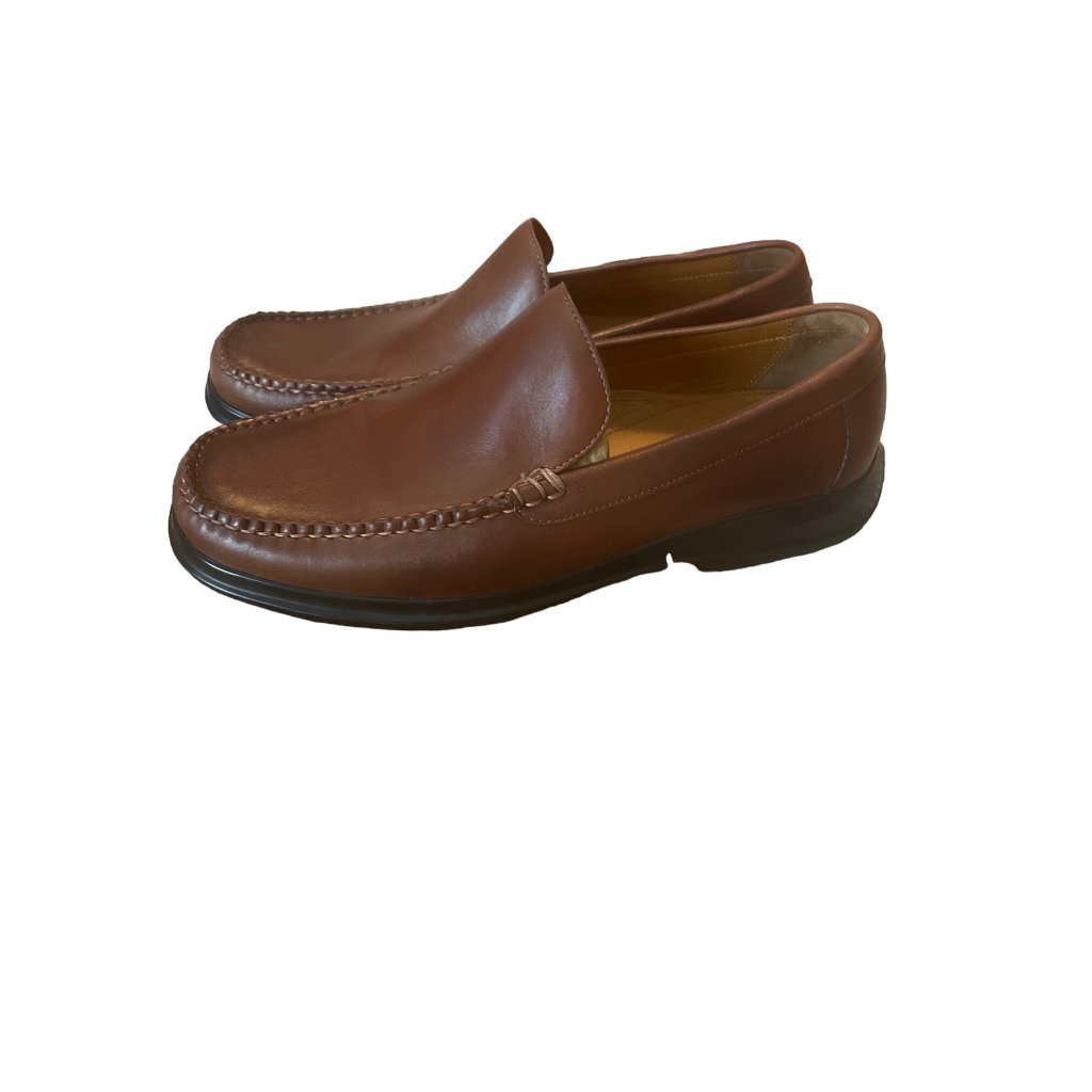 Cole Haan Nike Air Brown Leather Moc Toe Slip On Loafer Sz 8.5 Mens